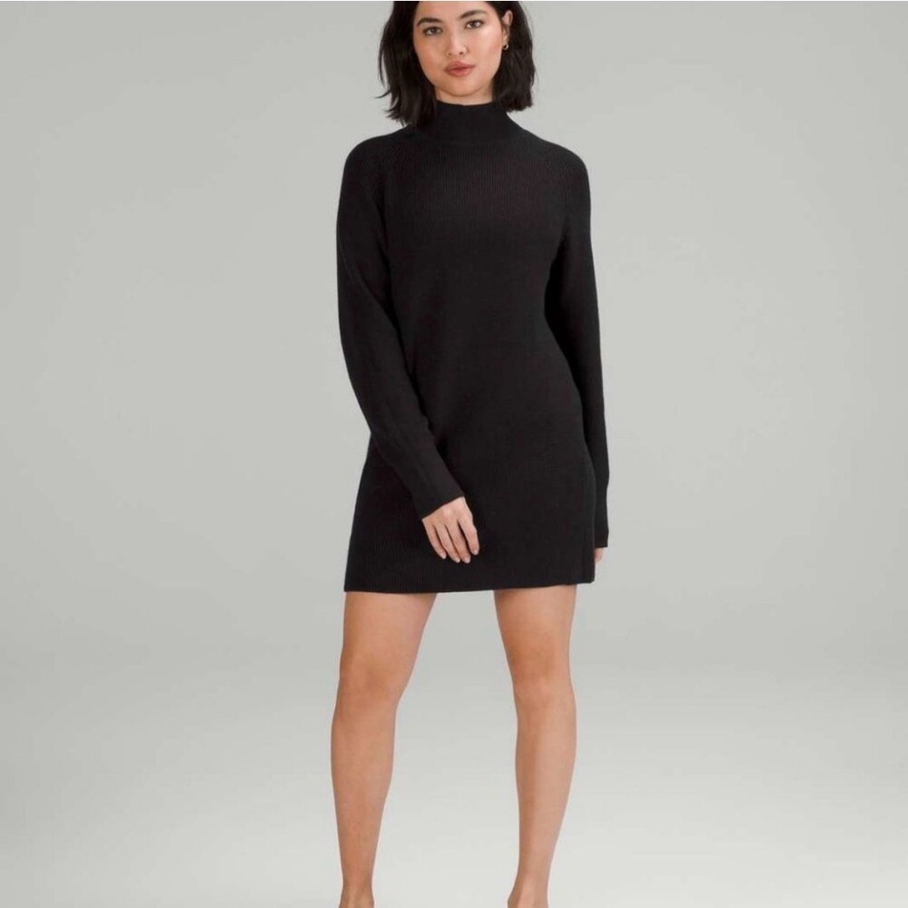 Lululemon Black Knit Sweater Dress